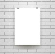 Blank Poster Template on Seamless Brick Wall