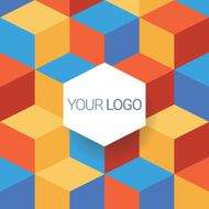 Report cover vector template Low polygonal cube patter Geometric isometric N2