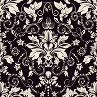 Vintage seamless damask pattern Dark background