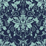 Vintage seamless damask pattern Dark background N2