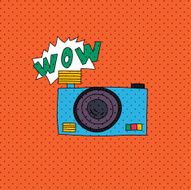 Wow Comics pop art style blank layout template with clouds