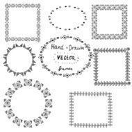 Set of circle polynesian tattoo styled frames N2