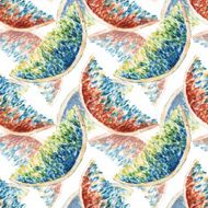 Seamless pattern with sliced slices citrus Watercolor illustration N2