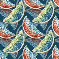 Seamless pattern with sliced slices citrus Watercolor illustration N3