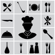 Vector cutlery icon set