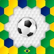 Bright soccer background with ball Brazilian colors