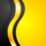 Shiny glowing yellow waves background