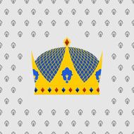 Royal Crown of gold with precious stones Vector illustration