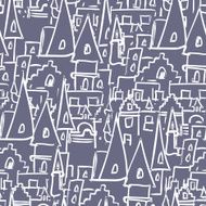 Royal Castle with towers seamless pattern Vector background of