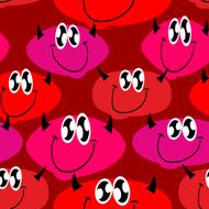 Red Devil seamless pattern Many Devils Vector background