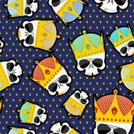 Skull Crown Seamless pattern Vector background for Kings of str N2