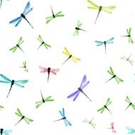 Seamless background with dragonflies