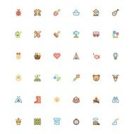 Summer color set icons