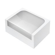 Package white Box with a transparent window