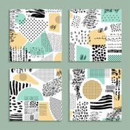 Hand drawn collection of artistic cards and invitations