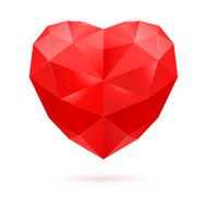 Red polygon heart