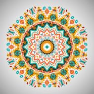 Ornamental round geometric pattern in aztec style N8