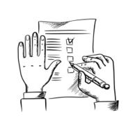 Hand filling checklist with pen