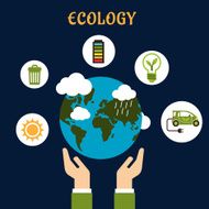 Ecology concept with earth globe in hands