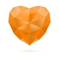 Orange polygon heart