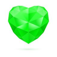 Green polygon heart