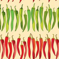 Seamless pattern with red and green chili peppers
