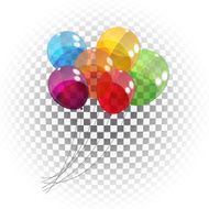 Color Glossy Balloons Background Vector Illustration N164
