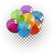 Color Glossy Balloons Background Vector Illustration N165