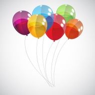 Color Glossy Balloons Background Vector Illustration N182