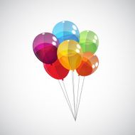 Color Glossy Balloons Background Vector Illustration N183