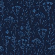Seamless hand-drawn floral pattern with herbs N27