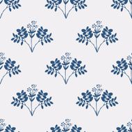 Seamless hand-drawn floral pattern with herbs N34