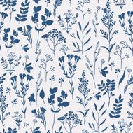 Seamless hand-drawn floral pattern with herbs N36