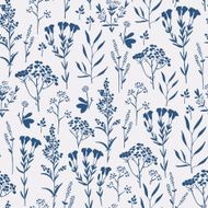 Seamless hand-drawn floral pattern with herbs N37