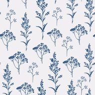 Seamless hand-drawn floral pattern with herbs N41