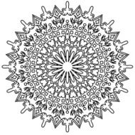 Ornament black white card with mandala N2