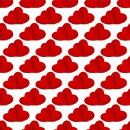 Seamless pattern with red hearts