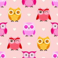 seamless cartoon owls pattern N2