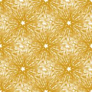 Gold vector seamless pattern with bright firework flowers Seamless texture