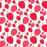 Seamless vector strawberry pattern Healthy berries