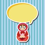 Matryoshka Russian traditional wooden doll vector pattern el N87