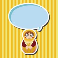 Matryoshka Russian traditional wooden doll vector pattern el N89
