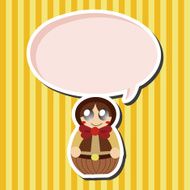 Matryoshka Russian traditional wooden doll vector pattern el N90