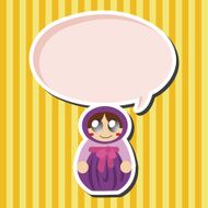 Matryoshka Russian traditional wooden doll vector pattern el N91