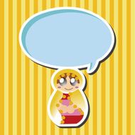 Matryoshka Russian traditional wooden doll vector pattern el N93