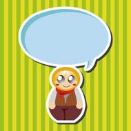 Matryoshka Russian traditional wooden doll vector pattern el N95