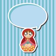 Matryoshka Russian traditional wooden doll vector pattern el N97