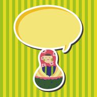 Matryoshka Russian traditional wooden doll vector pattern el N99