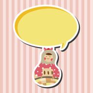 Matryoshka Russian traditional wooden doll vector pattern el N100