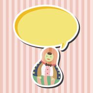 Matryoshka Russian traditional wooden doll vector pattern el N101